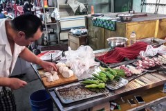 Street kitchen in Kuytun, Xinjiang