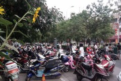 Some scooters (90% electric) in Turpan, Xinjinan