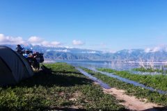 Toktogul lake camp, the lake has risen over night