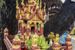 Little shrine for good spirits, they are in front of every house where daily offerings are beeing made.