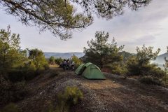 Camping on a hill in Durang, Turkey